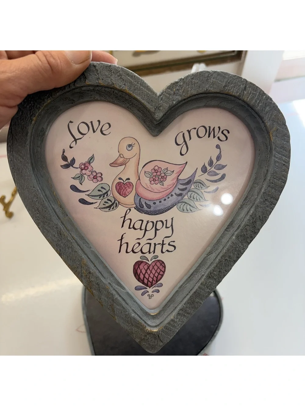Granny-core heart shaped wall hanging set vintage 80s/90s